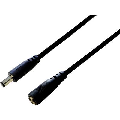 Crni produžni kabel s priključcima na oba kraja, pogodan za elektroničke uređaje.