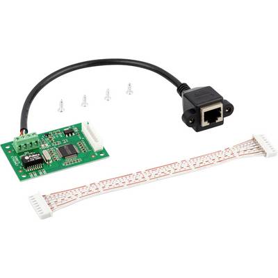 Elektronički modul s pločicom, kabelima i vijcima prikazuje hardverske komponente za tehničke spajanja, poput mreža.