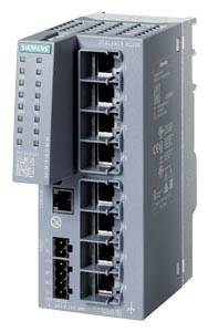 Sivi industrijski mrežni uređaj s više Ethernet priključaka i indikatorima statusa, često korišten u sustavima automatizacije.