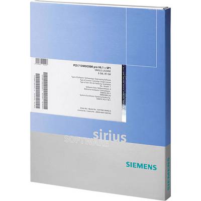 Paket softverske licence Siemens, 'PCS 7 SIMOCODE pro V6.1 + SP1 Single License'. Sadrži detalje o softveru i hardveru.