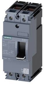 Dvopolni Siemens-prekidač snage s natpisom '3VA1', siv je i sadrži sklopku u sredini.
