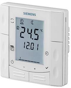 Bijeli Siemens termostat prikazuje unutarnju temperaturu od 24,5°C i vrijeme 12:01. Simbol za automatski rad nalazi se u gornjem lijevom kutu.
