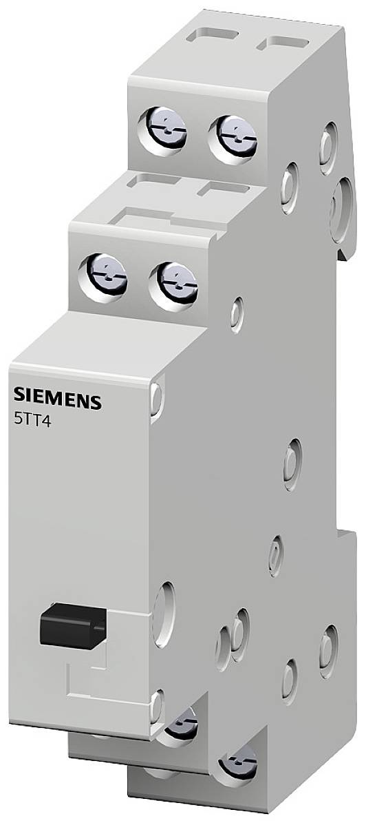 Sivi Siemens automatski prekidač, model 5TT4, s nekoliko vijčanih priključaka i crnom sklopkom.