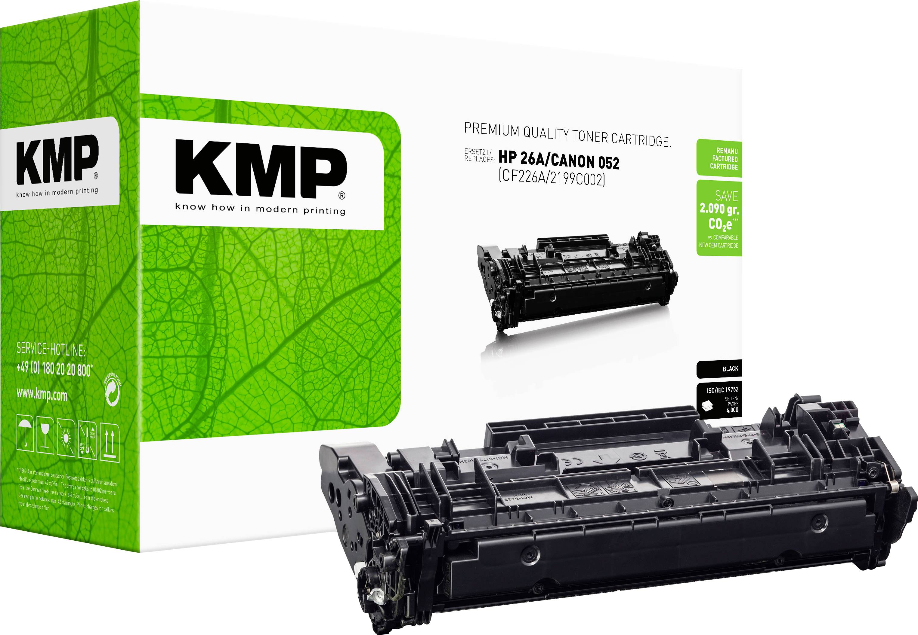 KMP premium kvalitetna tonska kaseta pakiranje i kaseta, crni pisač toner za HP 26A/CANON 052 kompatibilne modele.