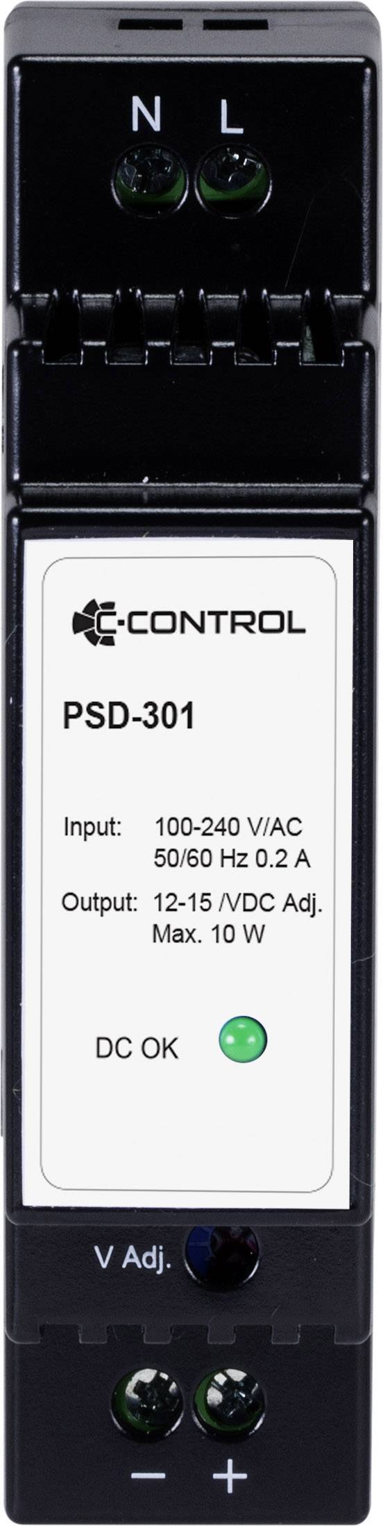 C-Control PSD-301 DIN-napajanje (DIN-letva) Potrošnja (standby) 0.3 W 12 V/DC 0.85 A 10 W Broj izlaza:1 x Content 1 St.