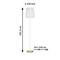 Stolna lampa s bijelim sjenilom, visina 161,5 cm, promjer sjenila 350 mm, duljina kabela 170 cm, okrugli drveni podstavak.