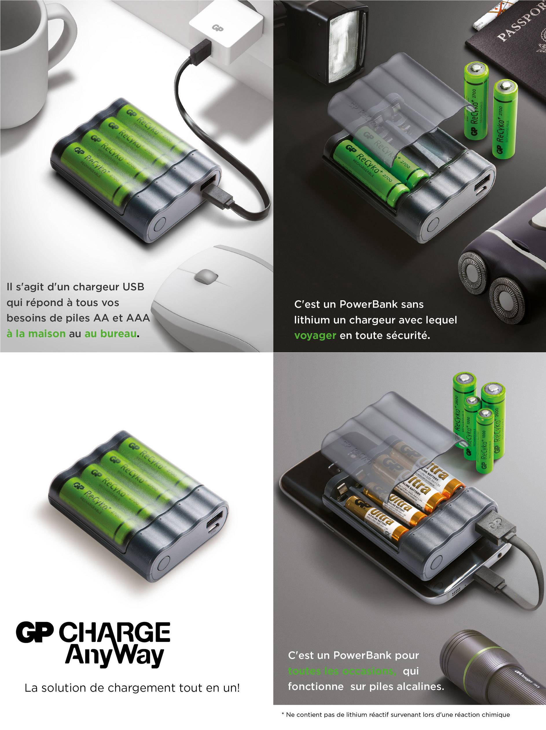 GP Charge Anyway X411 punjač okruglih stanica nikalj-metal-hidridni micro (AAA), mignon (AA)-4