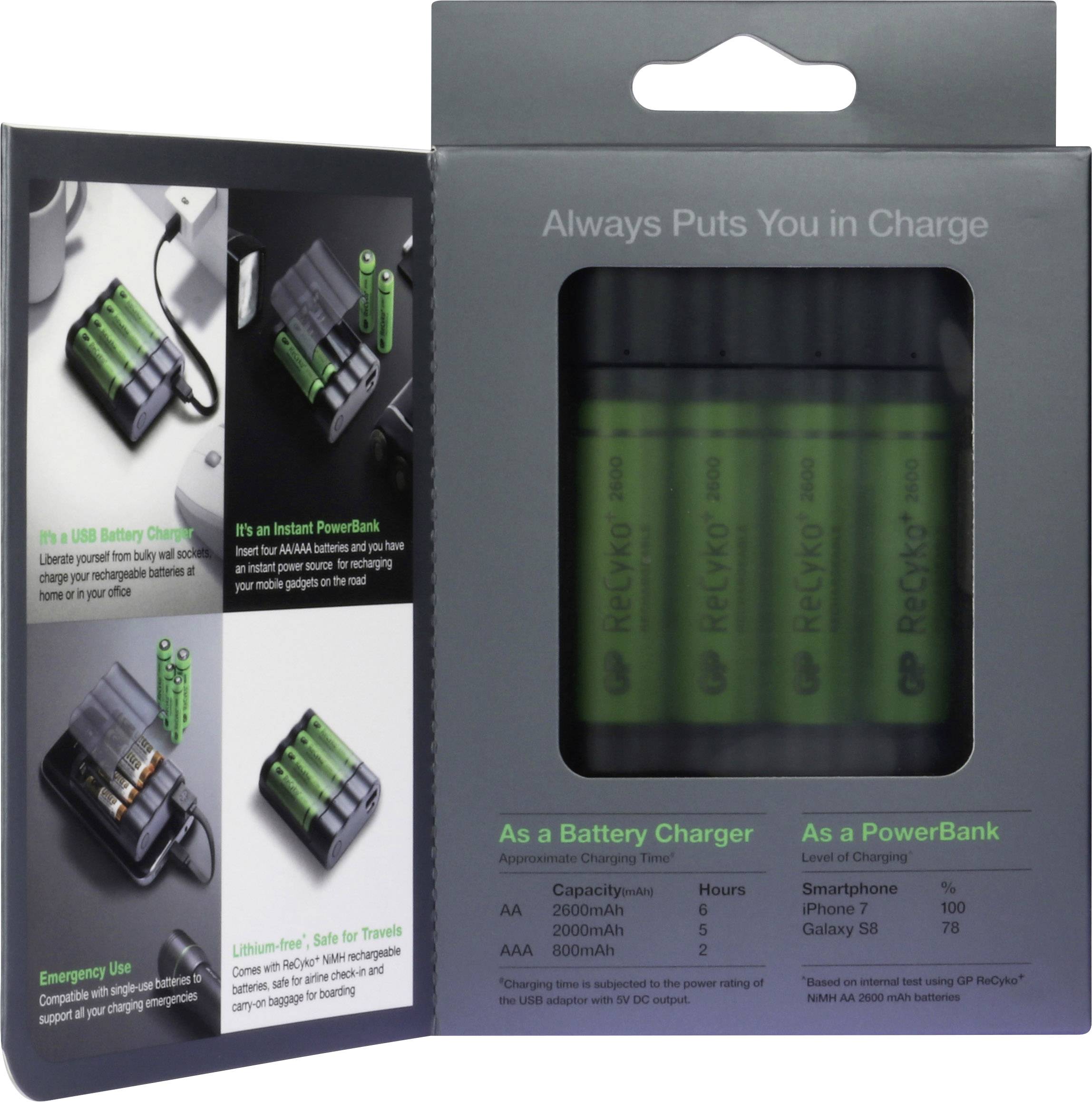 GP Charge Anyway X411 punjač okruglih stanica nikalj-metal-hidridni micro (AAA), mignon (AA)-12