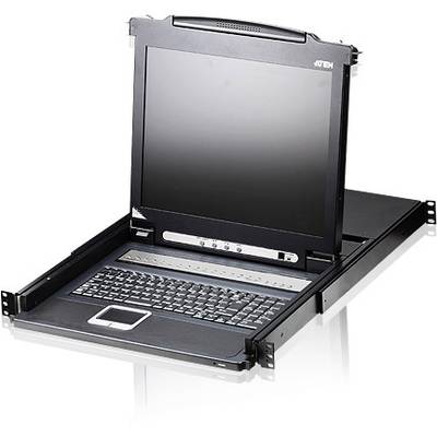 Sklopivi KVM-preklopnik s ugrađenim LCD zaslonom i tipkovnicom, montiran u ormar za poslužitelje, omogućava centralizirano upravljanje.