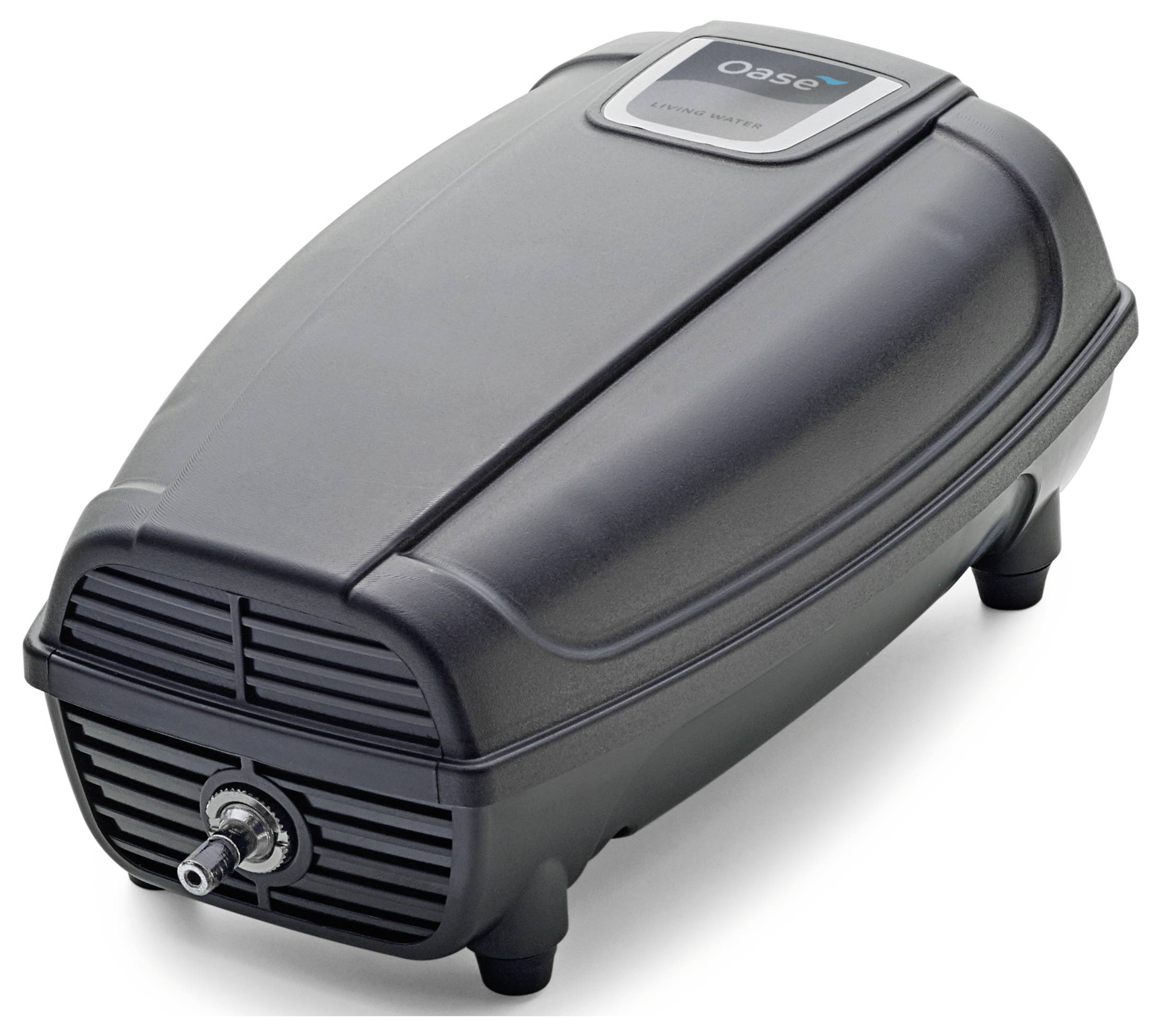 Pumpa za vodu 'Aquarius Eco Expert', crna, elegantna, pravokutna naprava s izlaznom mlaznicom, namijenjena učinkovitom upravljanju vodom u vrtu.