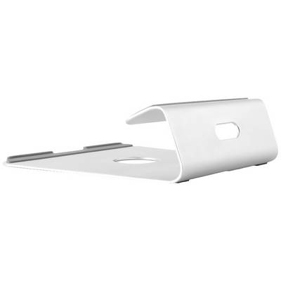 Minimalistički, ergonomski stalak za prijenosno računalo izrađen od metala s otvorenim dizajnom koji poboljšava ventilaciju.