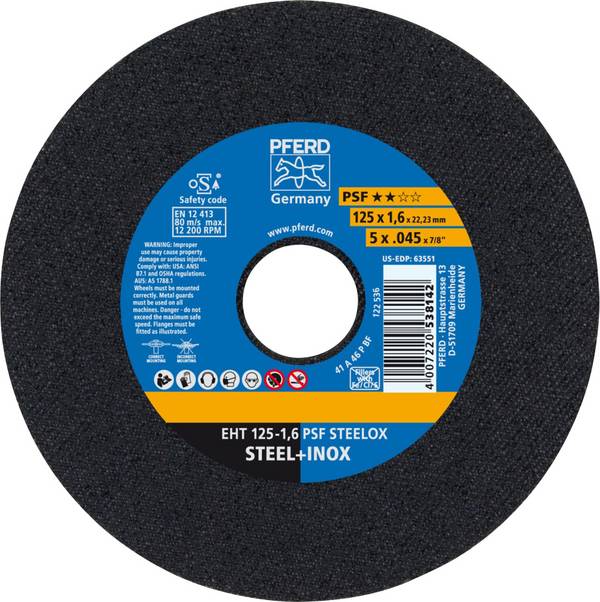 PFERD TOOLS PSF STEELOX 61721121 rezna ploča ravna 125 mm 25 St. nehrđajući čelik, čelik