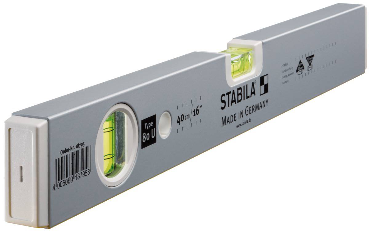 Stabila Type 80 U 18795 Metalen waterpas 40 cm 0.50 mm/m