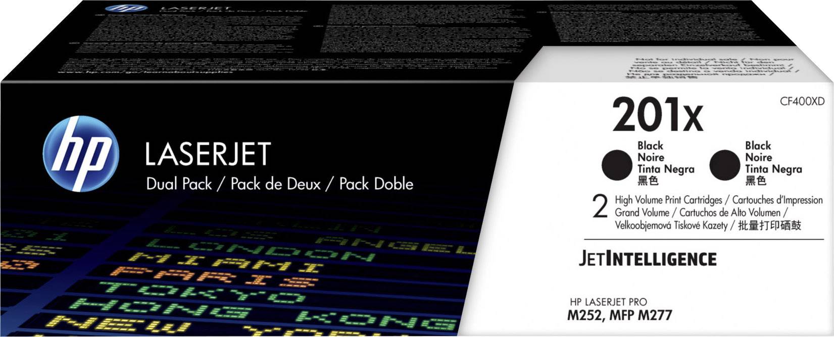 'HP LaserJet 201X Dual Pack Toner za M252, MFP M277. Visoki kapacitet, Crni, JetIntelligence tehnologija.'