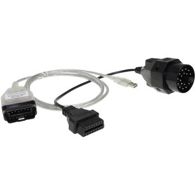 Dijagnostički kabel s OBD priključkom i USB utikačem, koristi se za povezivanje vozila s računalom u dijagnostičke svrhe.