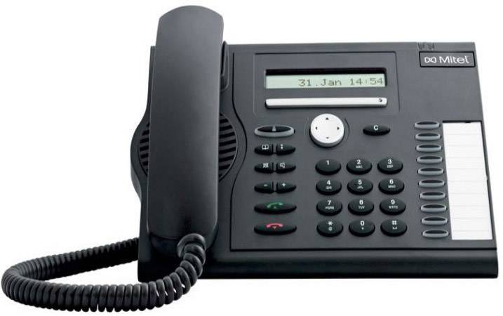 Mitel MiVoice 5361 digitales Systemtel. VoIP-systeemtelefoon Handsfree LC-display Zwart