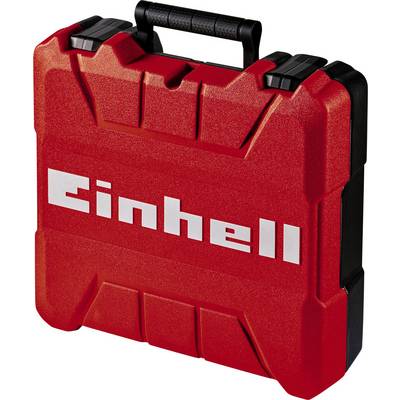 Crveni kovčeg za alat s crnom ručkom i bijelim logotipom 'Einhell' na prednjoj strani.