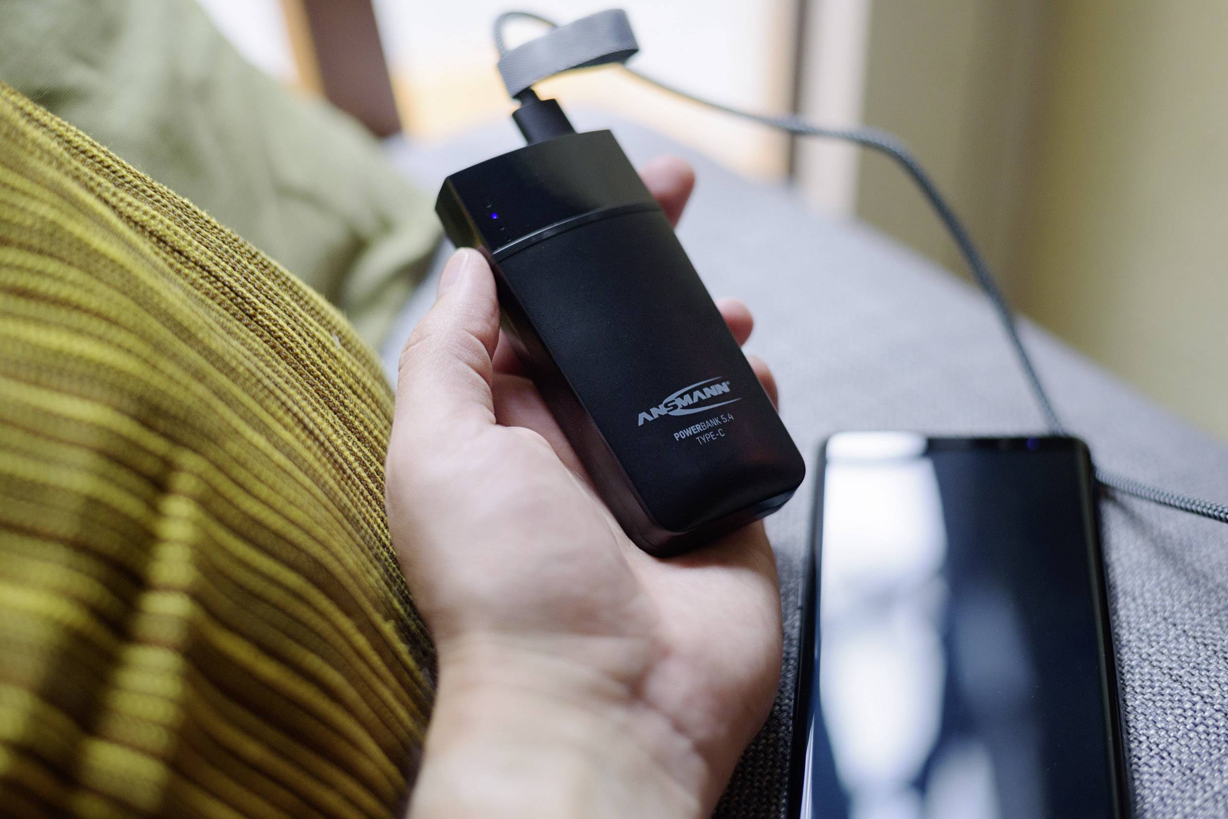 Ansmann 5.4 Typ C powerbank (rezervna baterija) 5000 mAh Smart IC Li-Ion mikro USB, USB-C® crna prikaz statusa, džepna s-2