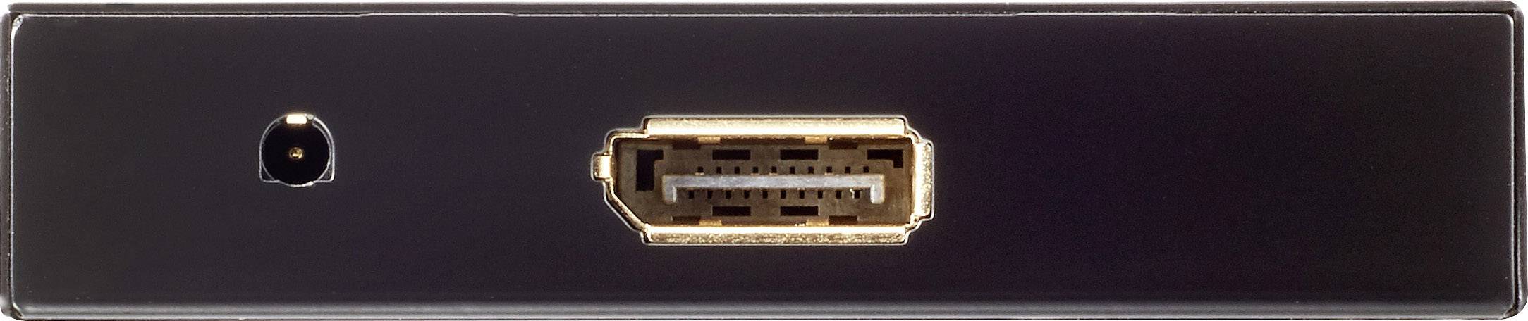 Bliski kadar HDMI priključka na crnoj napravi.