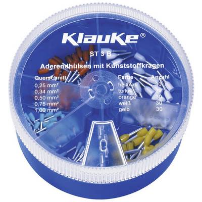 Okrugla kutija sa kabelskim cijevima u različitim bojama i veličinama: plava, crvena, narančasta, bijela, žuta. Natpis: 'Čahure za vodove s plastičnim ovratnikom'.