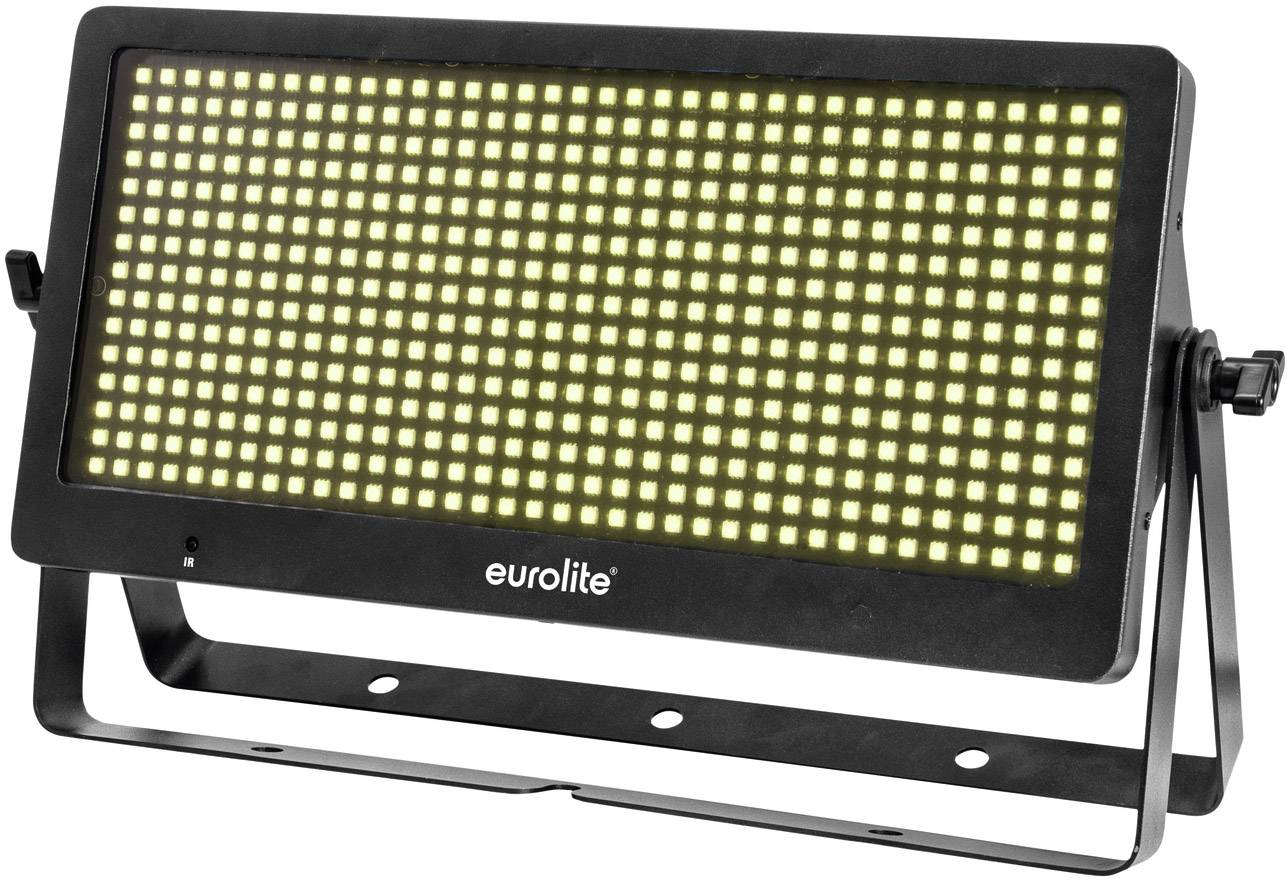 Pravokutni LED reflektor s stotinama malih žutih svjetala na crnoj pozadini. Marka 'Eurolite'.