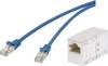 Renkforce RF-3828860 RJ45 mrežni kabel, Patch kabel CAT 5e F/UTP 0.50 m plava boja sa zaštitom za nosić 1 St.