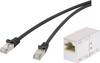 Renkforce RF-3828866 RJ45 mrežni kabel, Patch kabel CAT 5e F/UTP 10.00 m crna sa zaštitom za nosić 1 St.