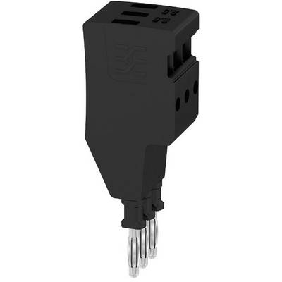 Crni električni utikač s tri priključna kabela koji ima dva USB priključka.