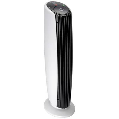 Vitak, vertikalni ventilator u crnoj i bijeloj boji s upravljačkim elementima na vrhu.