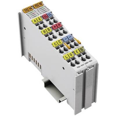 Električni priključni modul s numeriranim priključcima i obojenim oznakama za različite vodove.