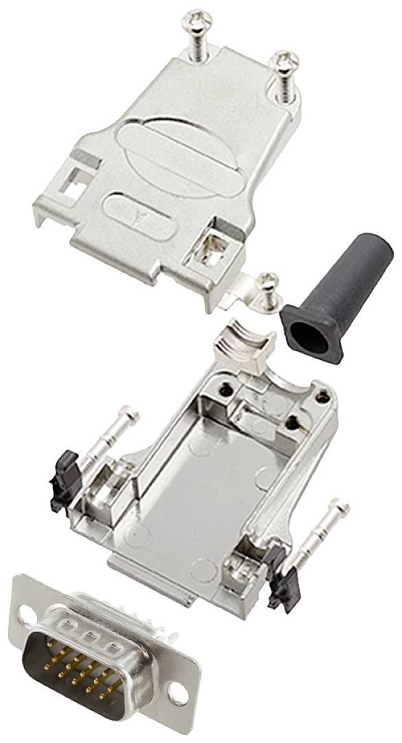 encitech DTZF09-HDP15-W-K 6355-8063-01 komplet D-Sub pinskih konektora 180 ° Broj polova (broj): 15 lemni kup 1 St.