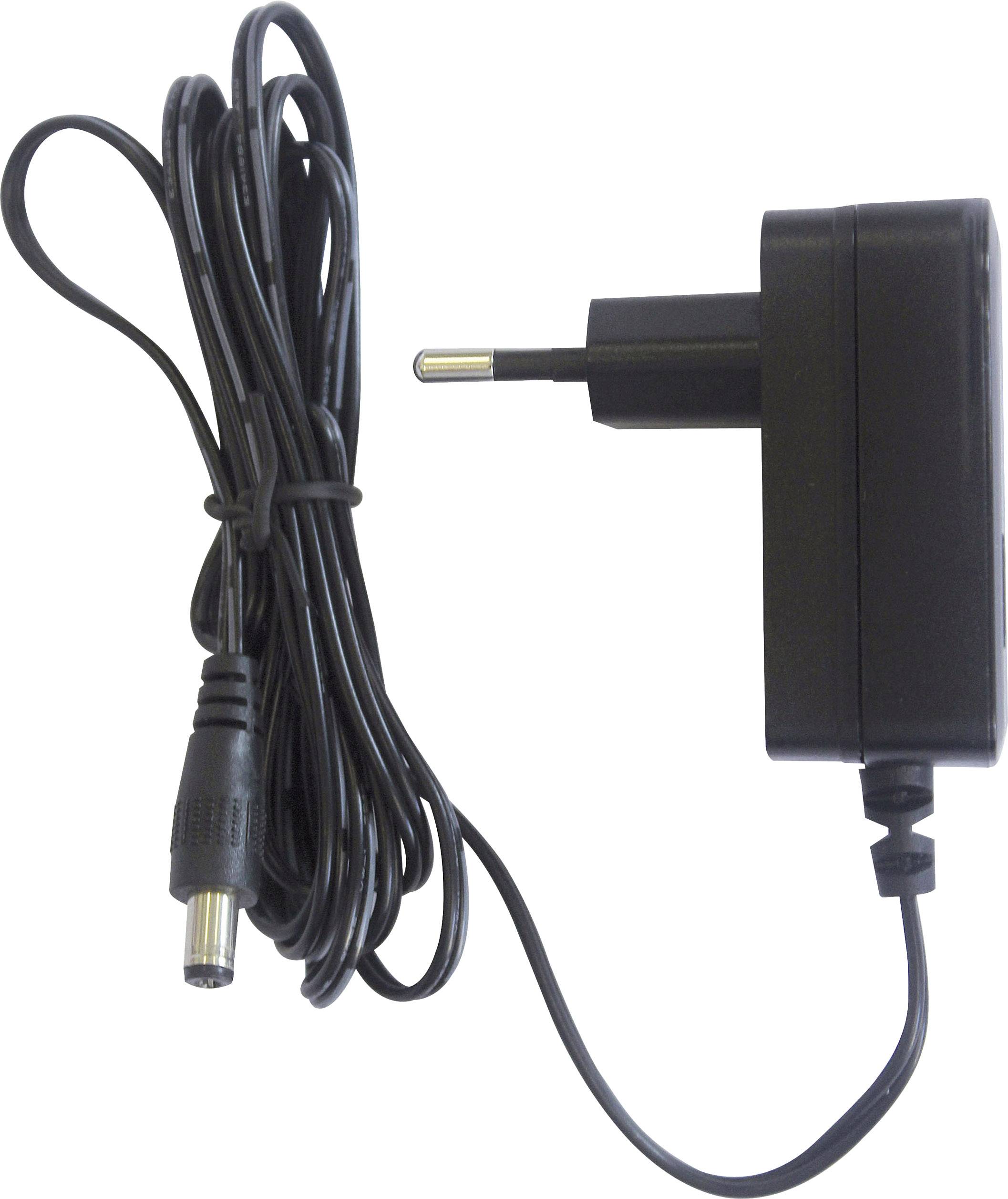 Crni mrežni adapter s kabelom i Euro utikačem, pogodan za električne uređaje.
