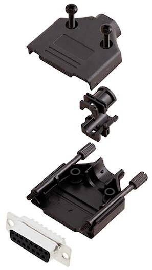TRU COMPONENTS TCDTPKP15DBSK 7708420 višestruki ženski konektor D-Sub komplet 180 ° Broj polova (broj): 15 lemni kup 1 St.