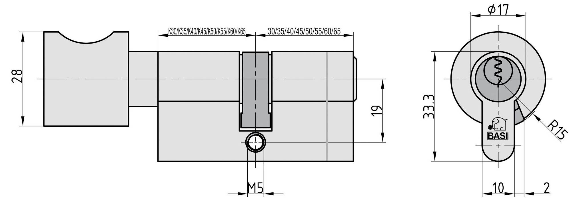 Basi 5030-1510 profilni knauf cilindar 45 / 40mm-2