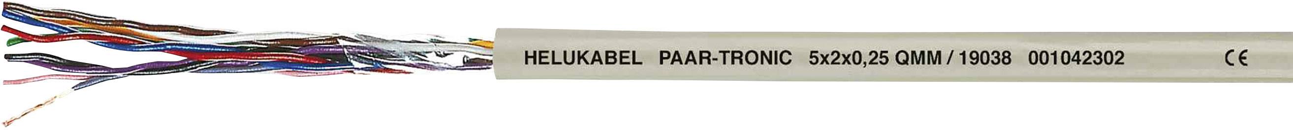 HELU 19002 Datakabel LiYY 2 x 2 x 0.14 mm² Grijs 100 m