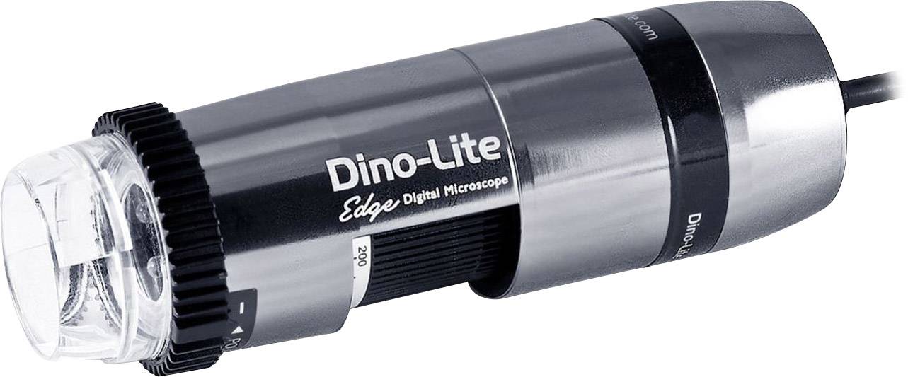 Digitalna ručna mikroskopska kamera, crnog kućišta, s oznakom 'Dino-Lite Edge', namijenjena preciznim povećanjima u laboratorijima.
