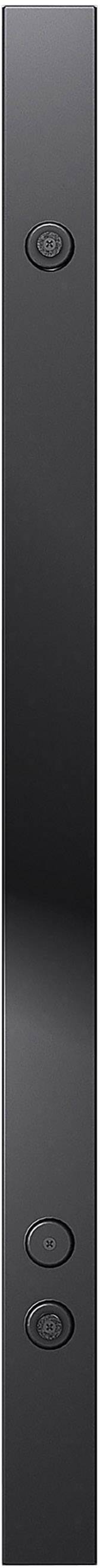 Crna zvučna traka s minimalističkim dizajnom, orijentirana vertikalno.