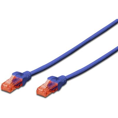 Plavi Ethernet kabel s dva narančasta utikača na oba kraja.