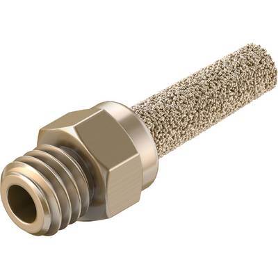 Cilindrični metalni filter s šesterokutnim navojem izrađen od materijala zlatne boje.
