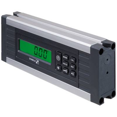 Digitalni kutomjer s zelenim zaslonom koji prikazuje '0.00'. Nekoliko tipki za načine rada, kalibraciju i reference.