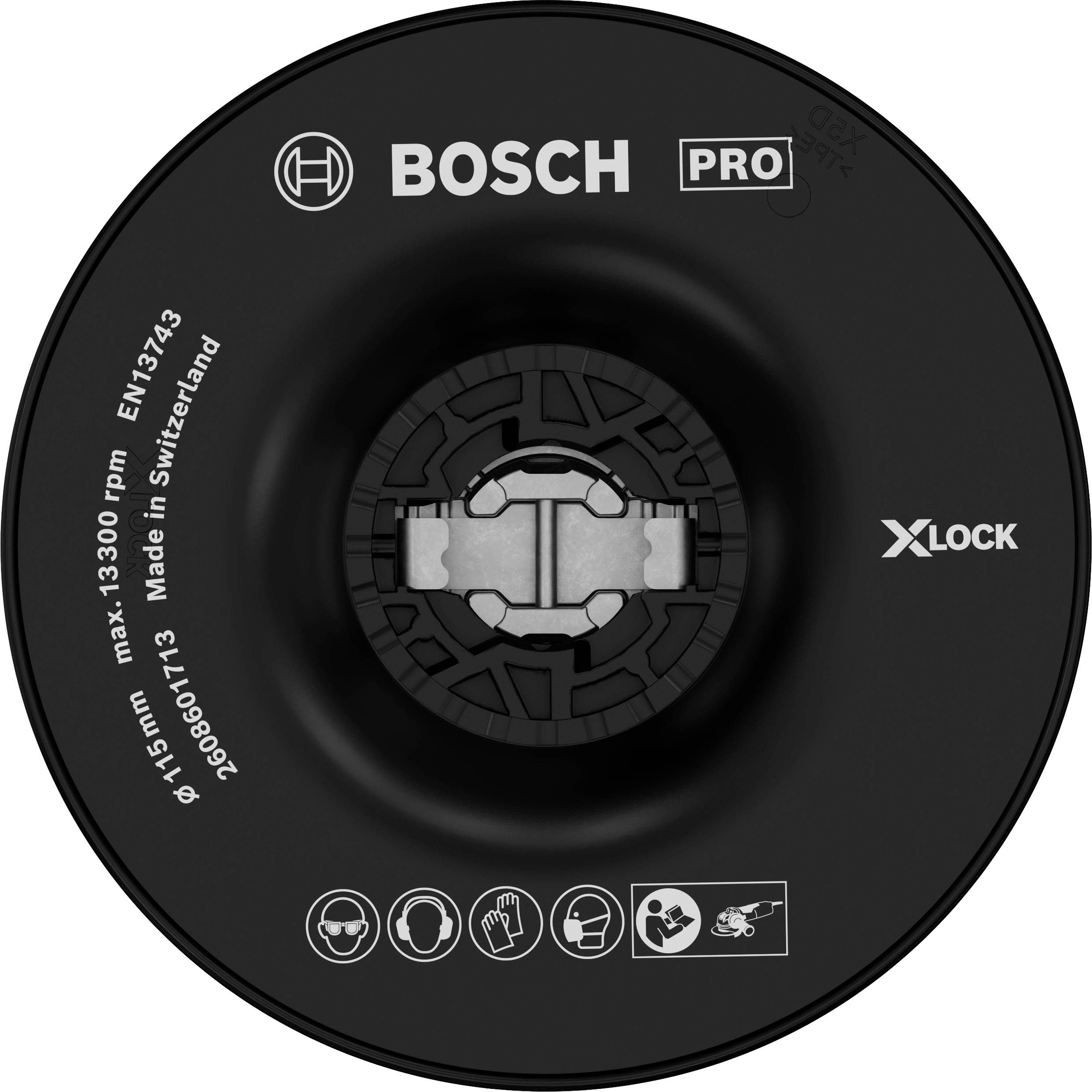 Bosch Accessories 2608601713 X-lock st&ouml;dplatta, h&aring;rd, 115 mm