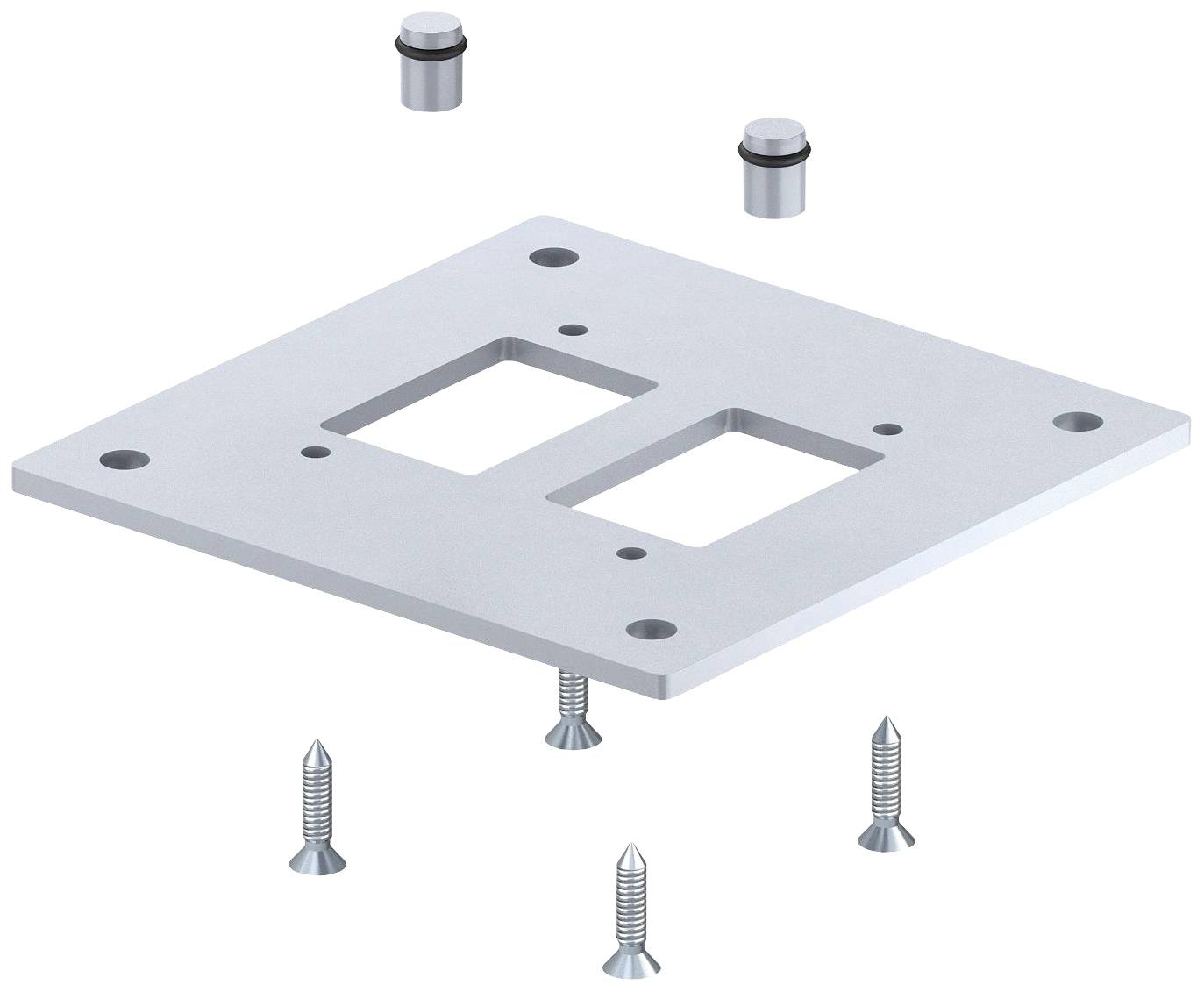 OBO Bettermann ISS160160BP voor Vloerplaat 250 mm Witaluminium 1 stuk(s)