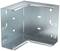 Metalni kutovi s unaprijed izbušenim rupama i pričvrsnim jezičcima, pogodni za spajanje struktura ili ugradnju u konstrukcije.