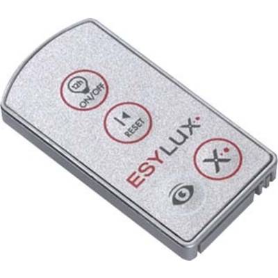 Daljinski upravljač s tri tipke: 'UKLJUČENO/ISKLJUČENO', 'RESETIRANJE' i 'X'. Logo tvrtke 'ESYLUX' u sredini.