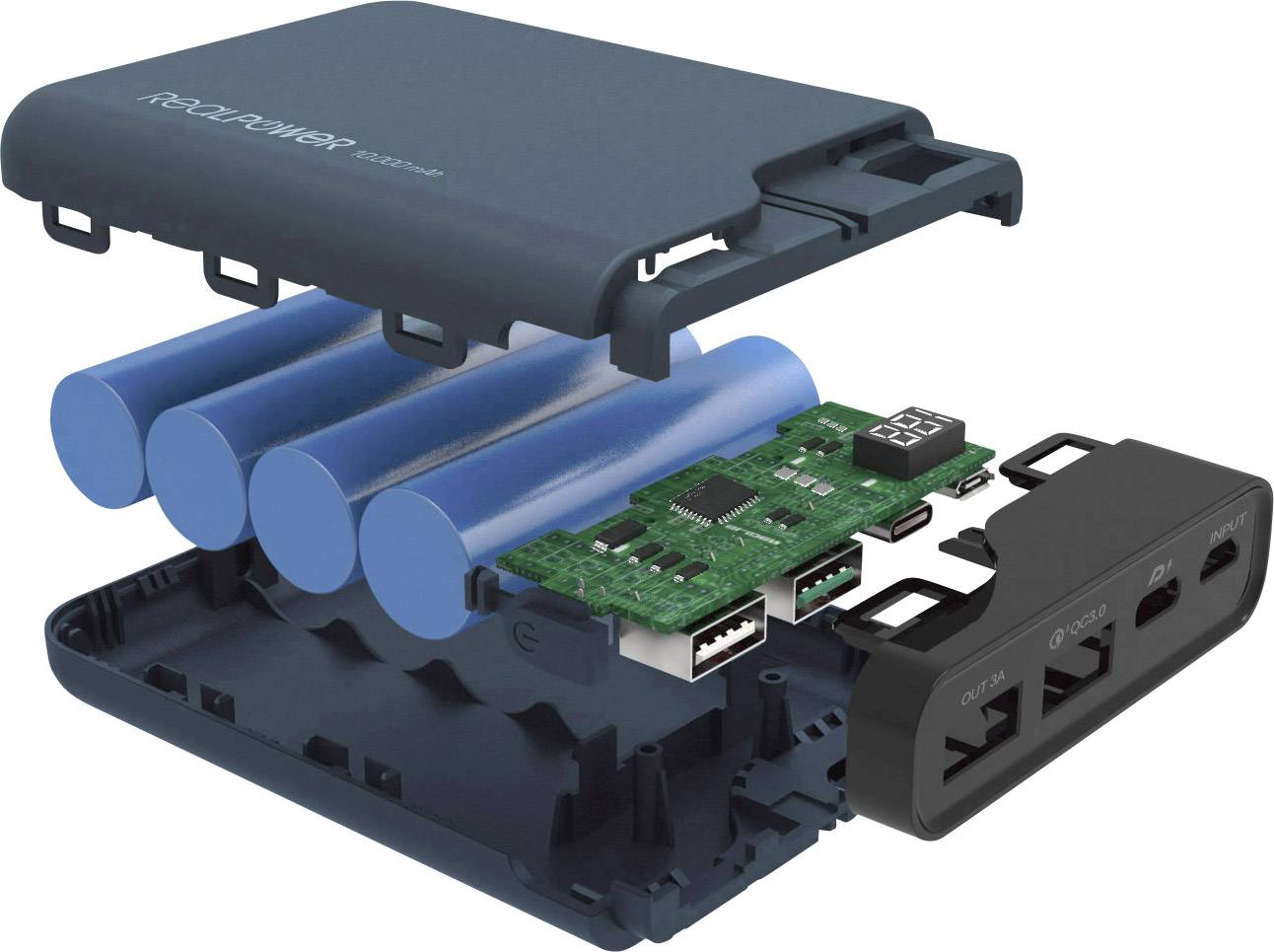 RealPower PB-10000 PD powerbank (rezervna baterija) 10000 mAh Quick Charge 3.0 Li-Ion ponoćno plava-3