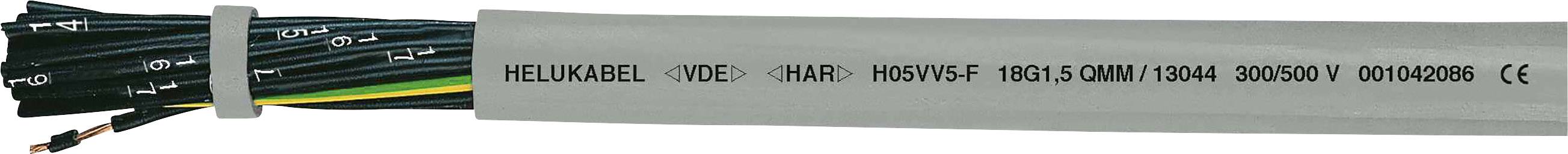HELU H05VV5-F Stuurstroomkabel 2 x 1.5 mm² Grijs 13120-100 100 m