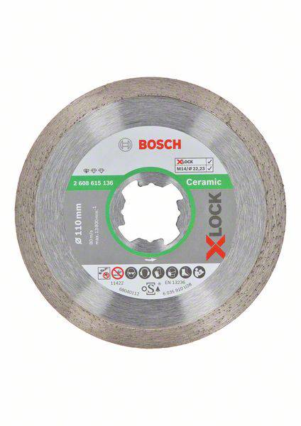 Bosch Accessories 2608615136 2608615136 dijamantna rezna ploča promjer 110 mm Promjer bušotine 22.23 mm porculanski kamen, porculan, keramika 1 St.