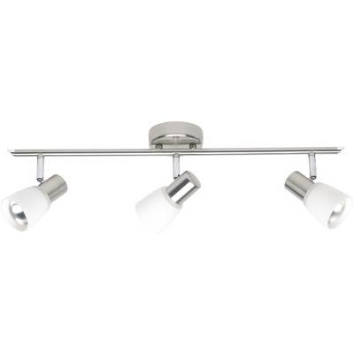 Moderna stropna lampa s tri podesiva metalnog i staklenog reflektora, pogodan za ciljano osvjetljenje prostora.