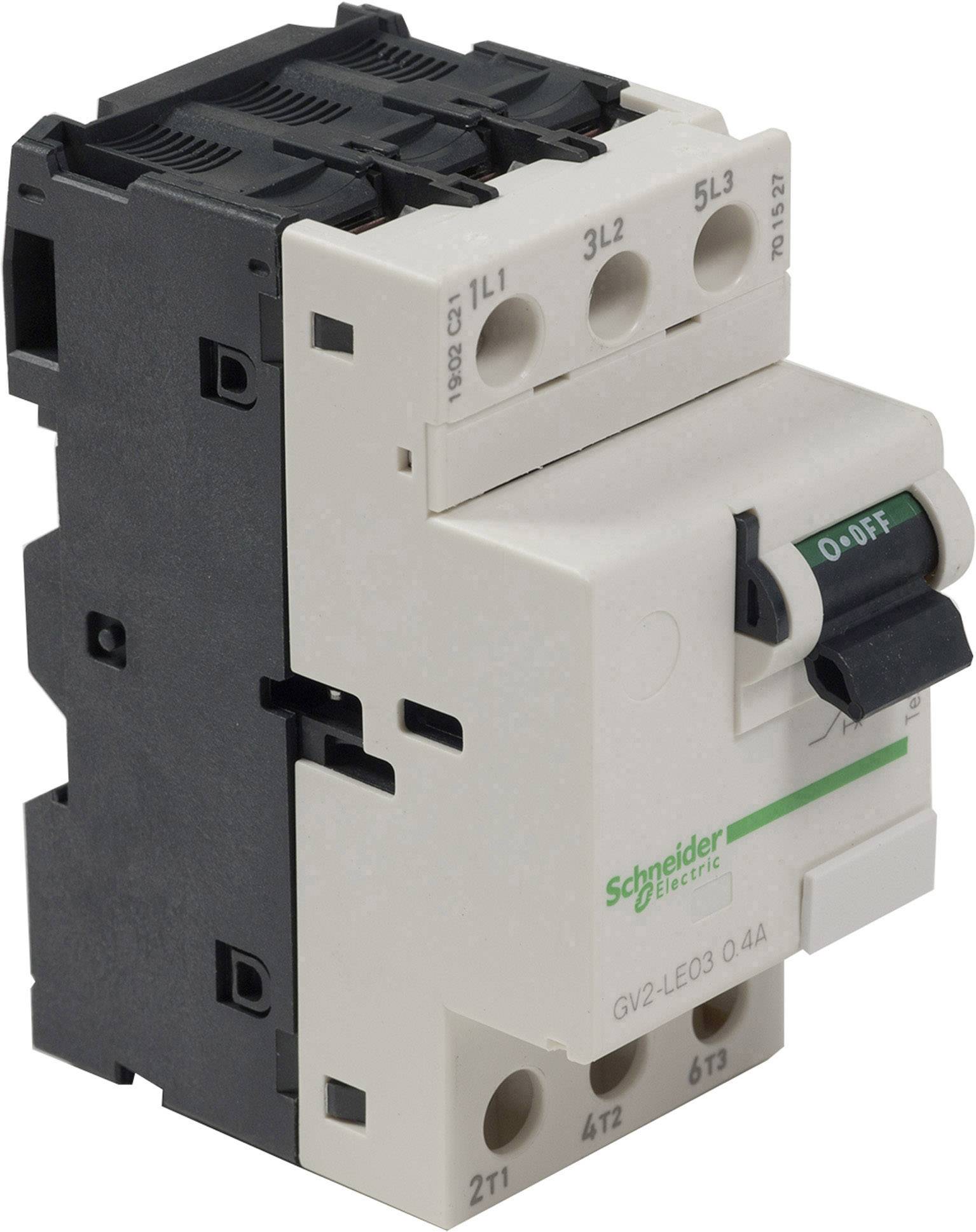 Tropolni motorni zaštitni prekidač tvrtke Schneider Electric s preklopnim prekidačem za uključivanje/isključivanje.
