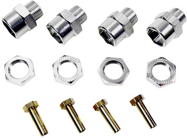 Absima   aluminij zahvatnik naplataka 12 mm na 17mm +15 mm proširenje 12 mm 6-kutni   srebrna 1 Set